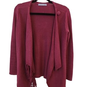 Signature Shawl Knit Cardigan Sweater Burgandy Red Size   S/P (6-8)